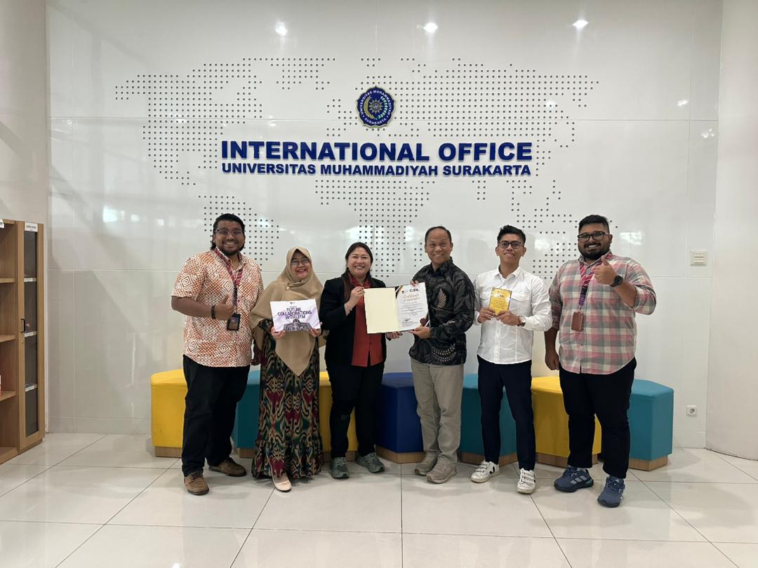 Fitri and colleagues at the International Office of Universitas Muhammadiyah Surakarta